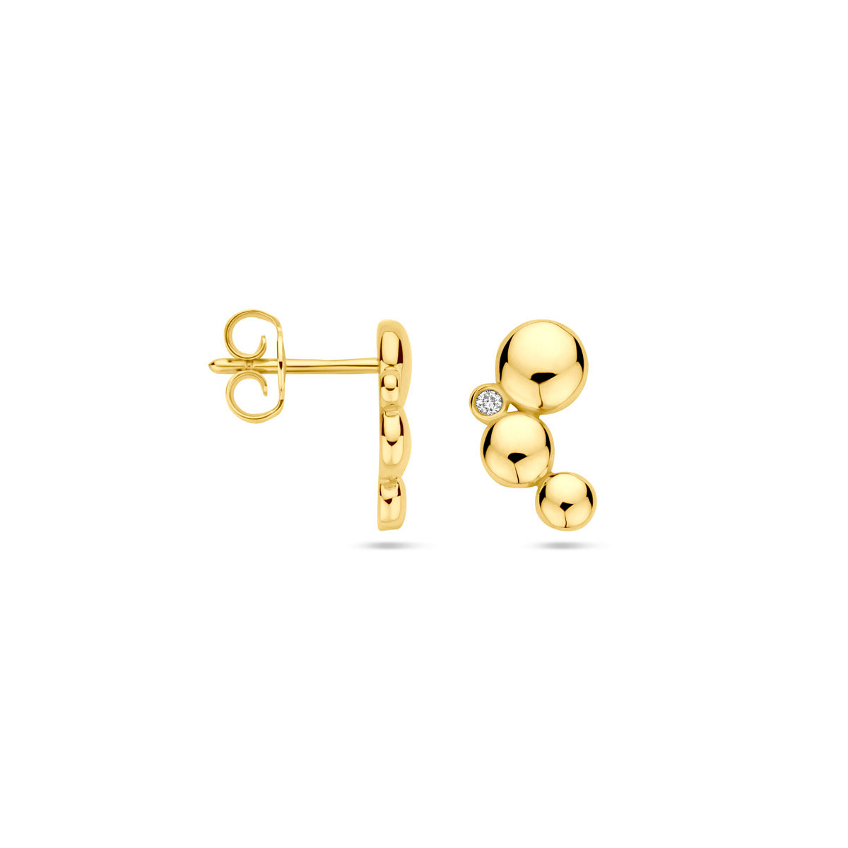 Ohrstecker Diamant 0.02ct (2x 0.01ct) H SI 11,5 mm 14K Gelbgold