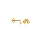 Ohrstecker Emaille Regenbogen 5,5 mm 14K Gelbgold