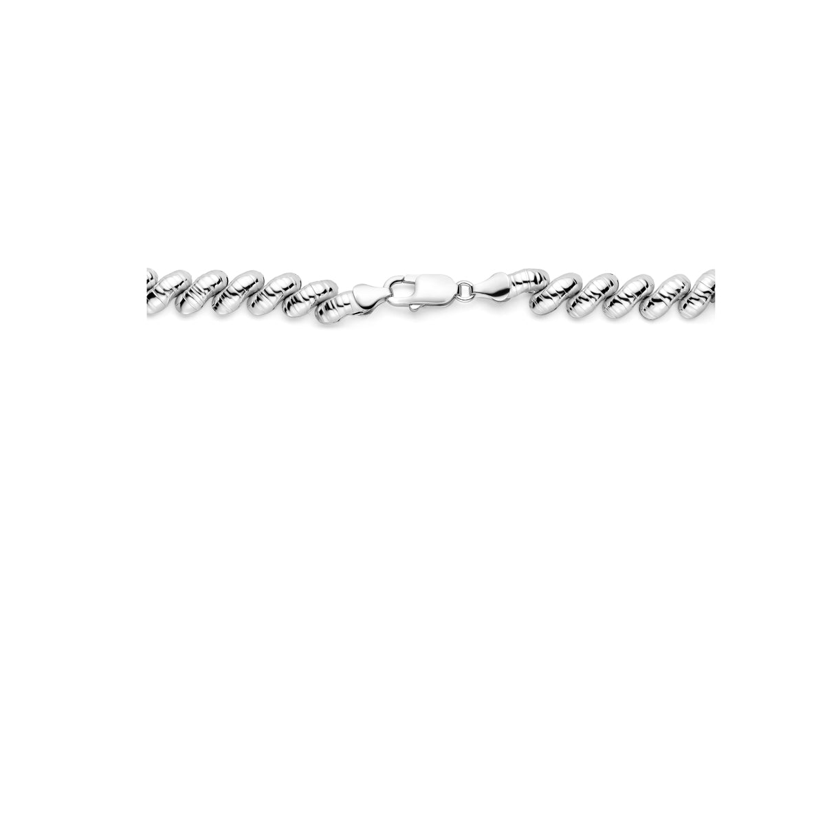 collier 9 mm 41 cm zilver gerhodineerd
