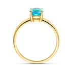 ring blauw topaas 14K geelgoud