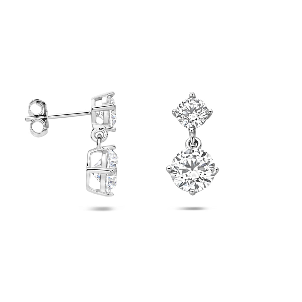 Ohrhänger Zirkonia 17 mm Silber rhodiniert