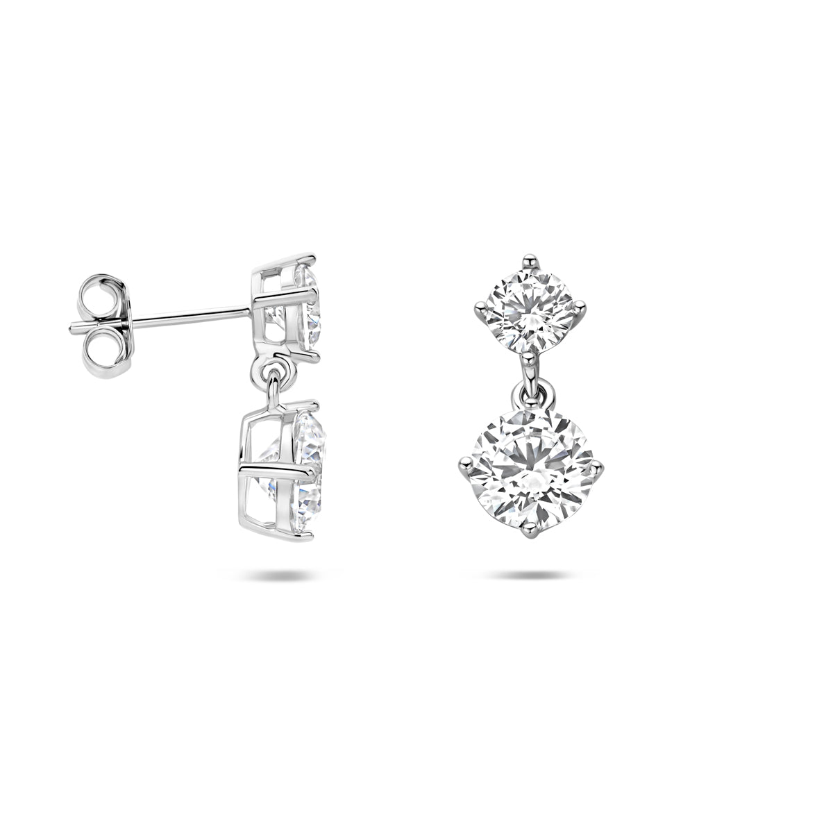 Ohrhänger Zirkonia 17 mm Silber rhodiniert