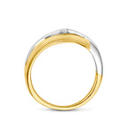 ring lab grown diamant 0.03ct f vs 14K bicolor goud geel/wit