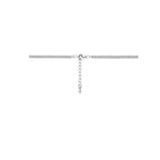 collier zirkonia 42 + 3 cm zilver gerhodineerd