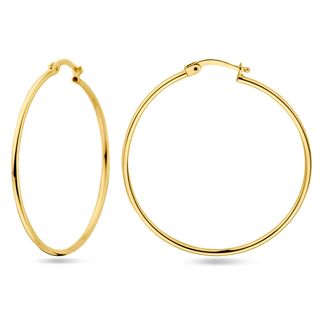 oorringen 1,5 mm ronde buis 14K geelgoud