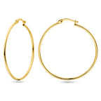 oorringen 1,5 mm ronde buis 14K geelgoud