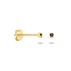 Ohrstecker schwarzer Zirkonia 14K Gelbgold