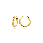 oorringen gedraaid 12,5 mm 14K geelgoud