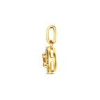 hanger citrien en lab grown diamant 0.08ct f vs 7 mm 14K geelgoud