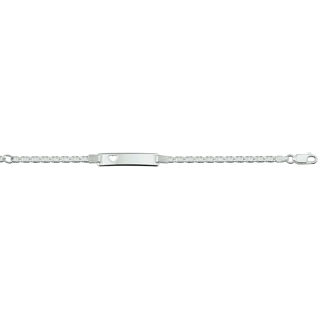 Gravurarmband Herzplättchen 6,0 mm silberweiß