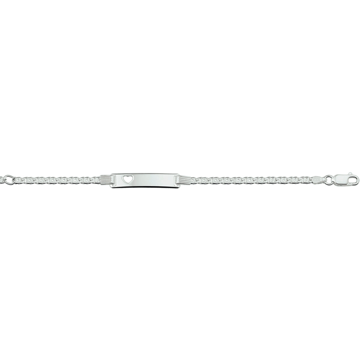 Gravurarmband Herzplättchen 6,0 mm silberweiß