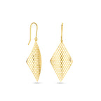 oorhangers ruit franse haak 14K geelgoud