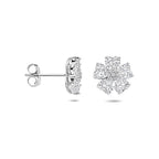 oorknoppen zirkonia 10.5 mm zilver gerhodineerd