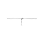 collier parel en zirkonia 42 + 3 cm zilver gerhodineerd