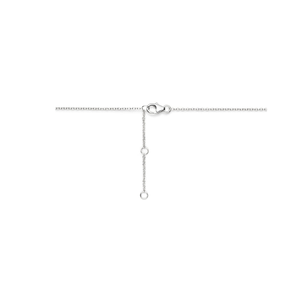 Halskette Tropfen 41 - 43 - 45 cm rhodiniertes Silber