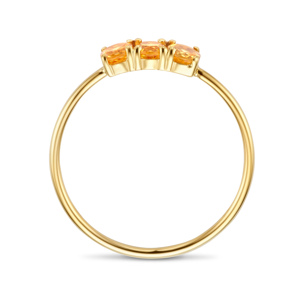 Ring Trilogie Citrin 14K Gelbgold