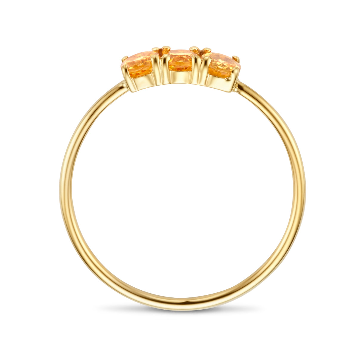 Ring Trilogie Citrin 14K Gelbgold