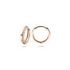 Klappcreolen Zirkonia 14K Roségold