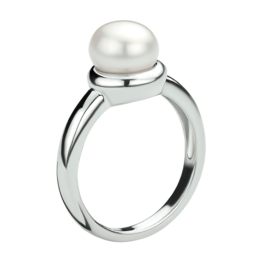 Ring Perle Silber rhodiniert