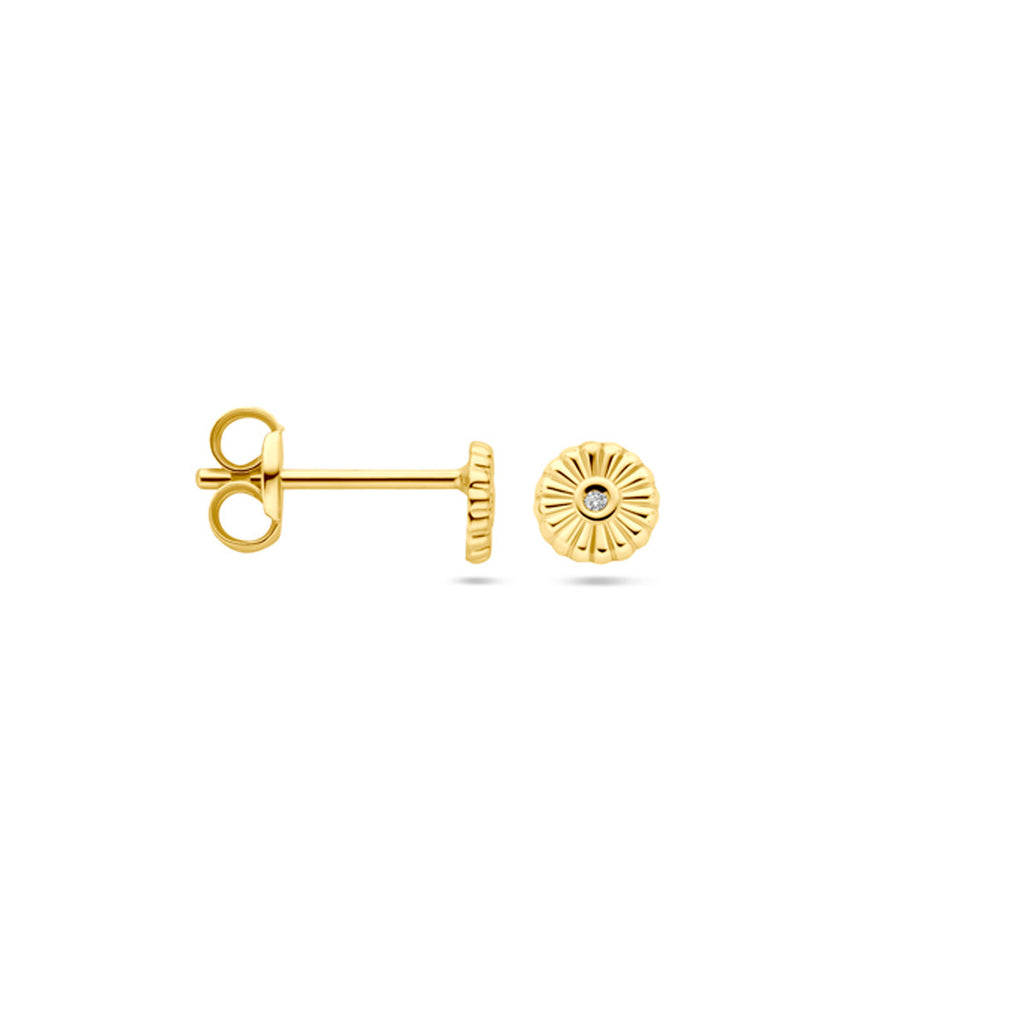 Ohrstecker Zirkonia 4,5 mm 14K Gelbgold
