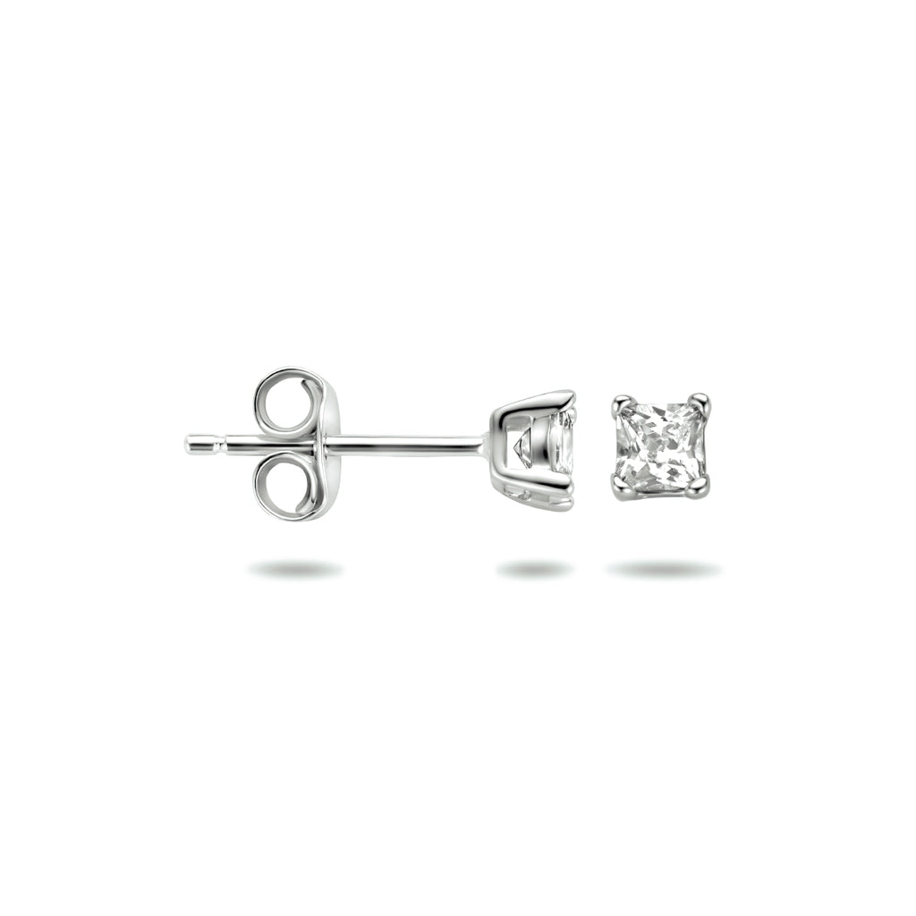 oorknoppen zirkonia zilver wit