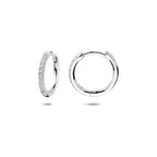 Klappcreolen Zirkonia 15 mm Silber rhodiniert
