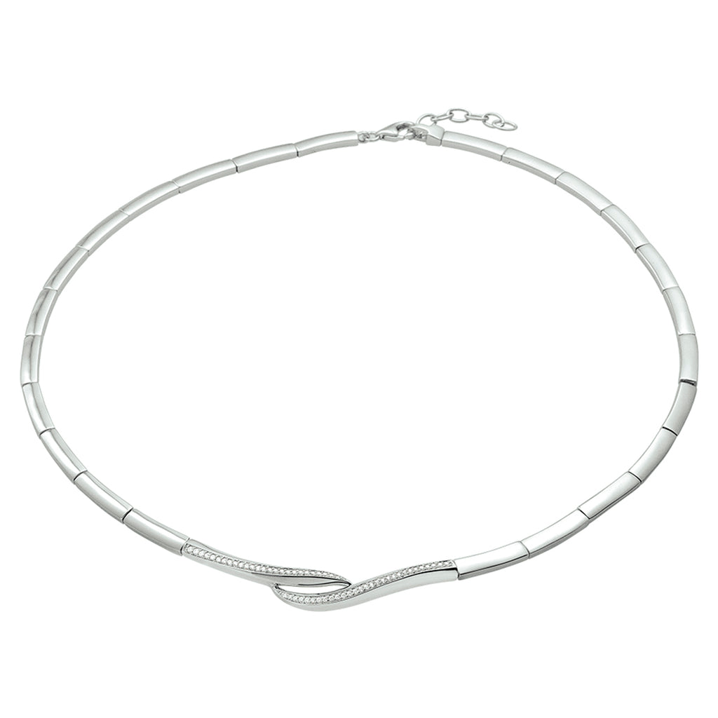 Halskette Zirkonia 43 + 3 cm Silber rhodiniert