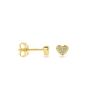 oorknoppen hart diamant h si 14K geelgoud