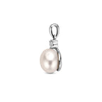 hanger zirkonia en parel zilver gerhodineerd