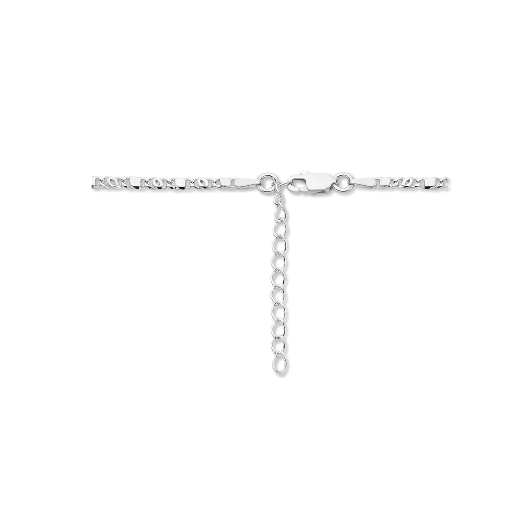 Falkenauge-Halskette mit Zwischenstück 2,4 mm 40 + 4 cm Silber rhodiniert