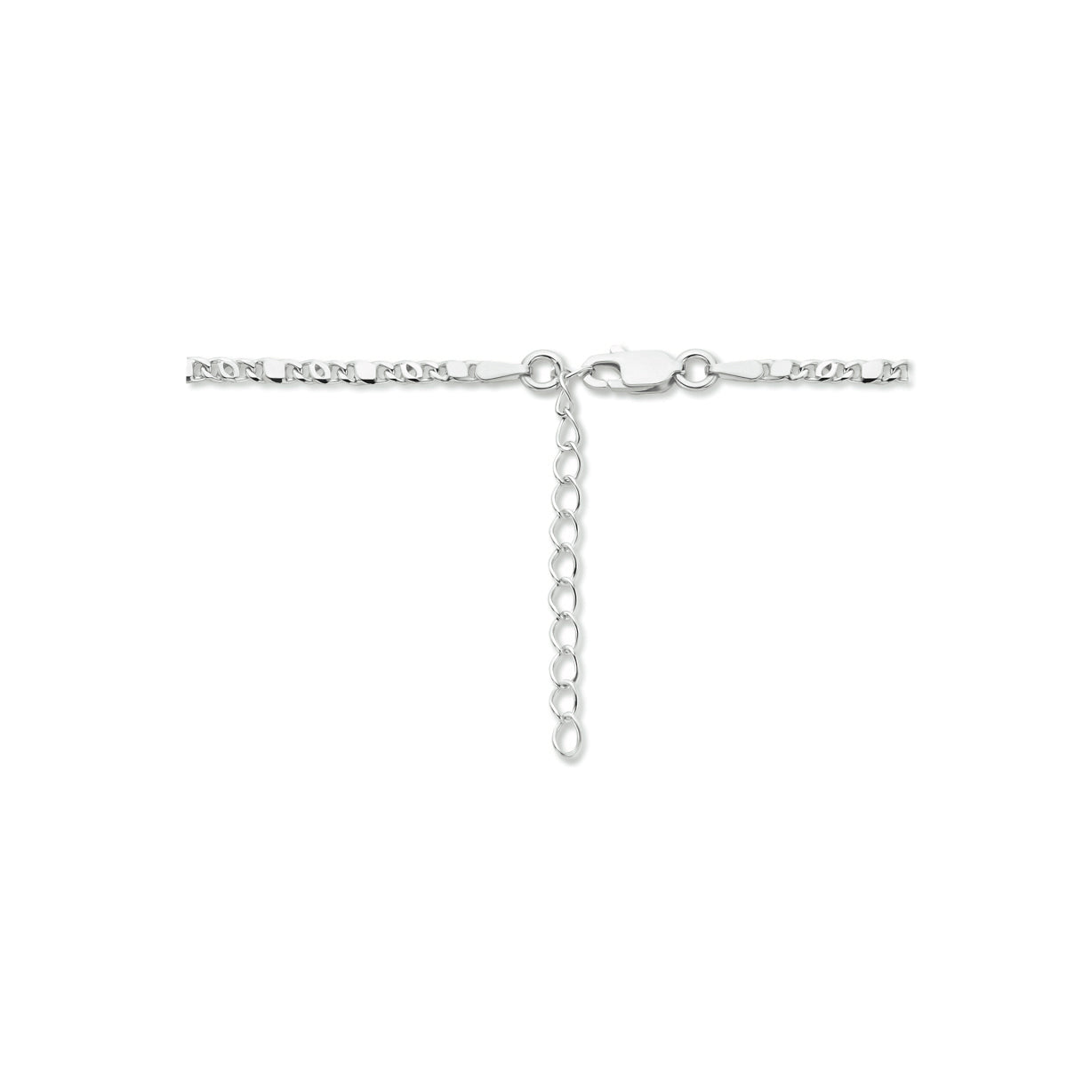 Falkenauge-Halskette mit Zwischenstück 2,4 mm 40 + 4 cm Silber rhodiniert