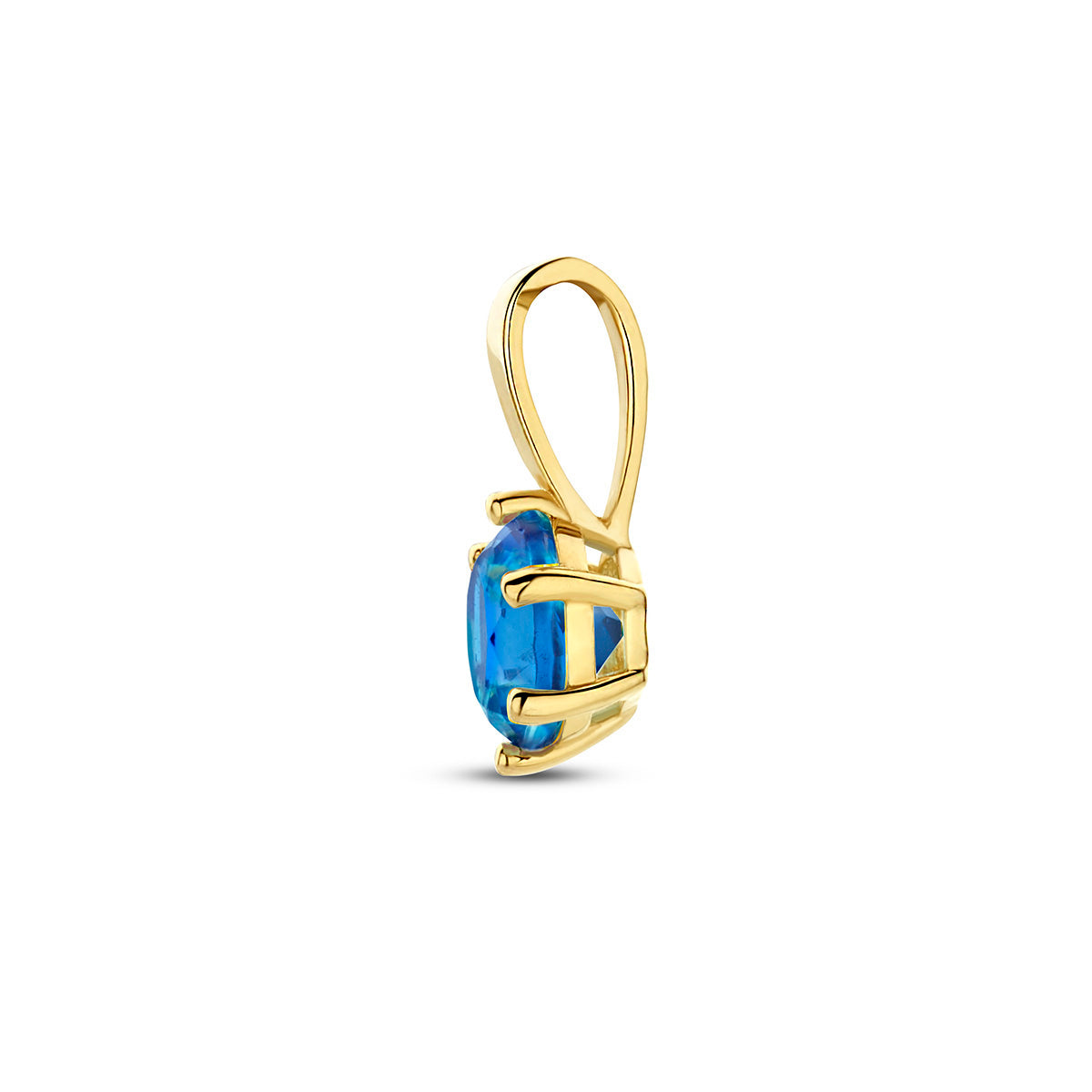hanger met geboortesteen zirkonia 9 mm 14K geelgoud