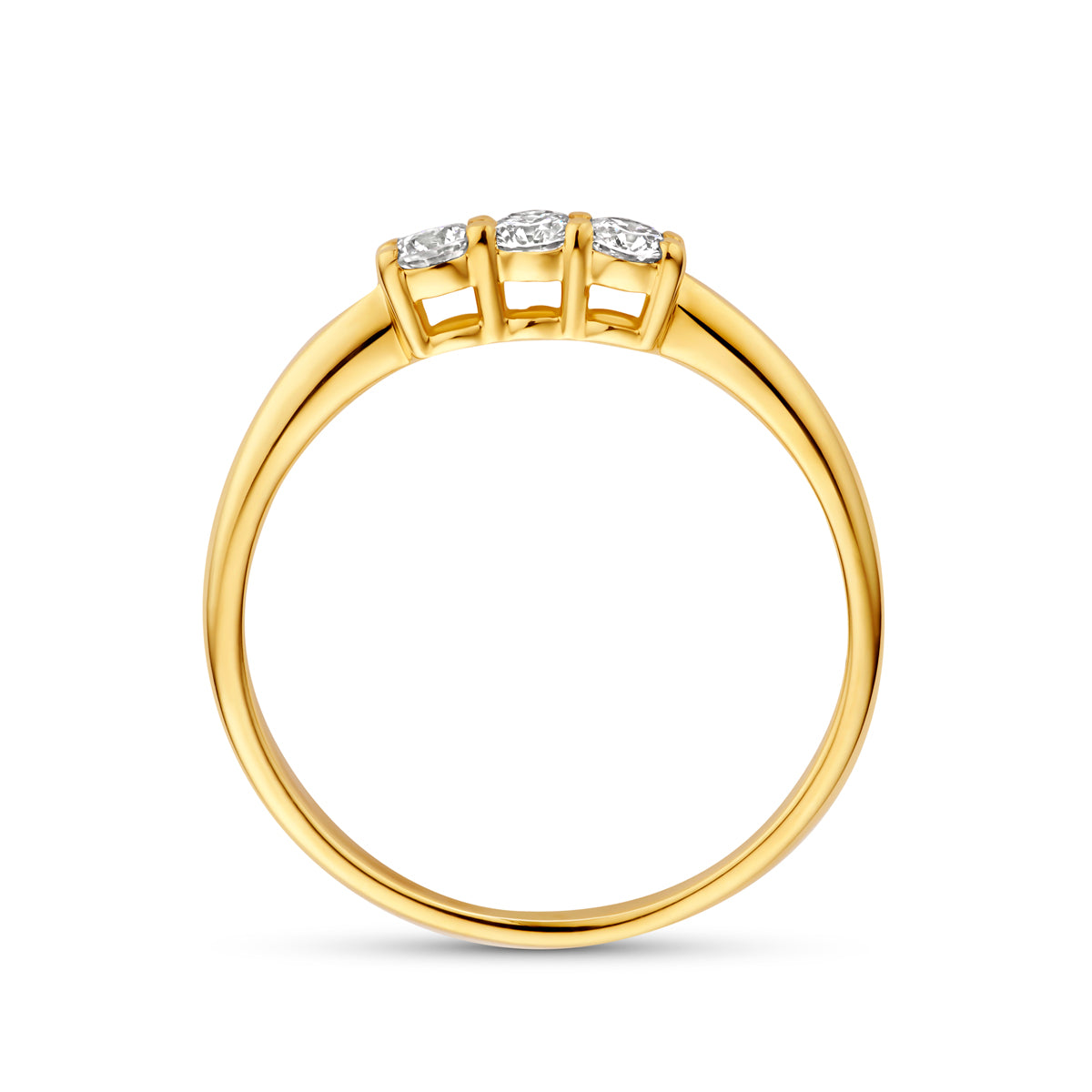 trilogie ring lab grown diamant 0.24ct g vs 14K geelgoud