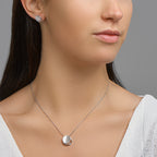 Halskette Zirkonia Poly/matt 41 + 4 cm Silber rhodiniert