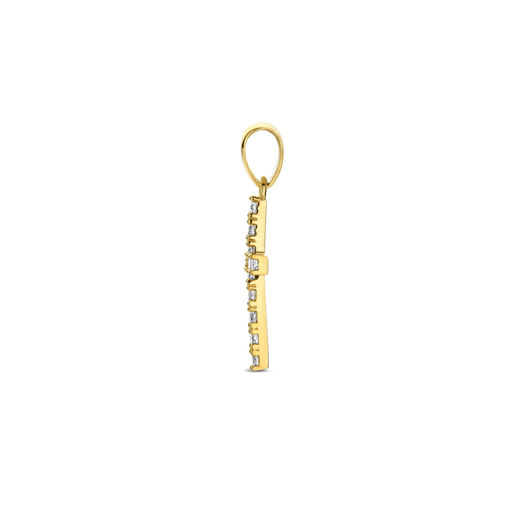 Anhänger Kreuz Zirkonia 13,5 mm 14K Gelbgold