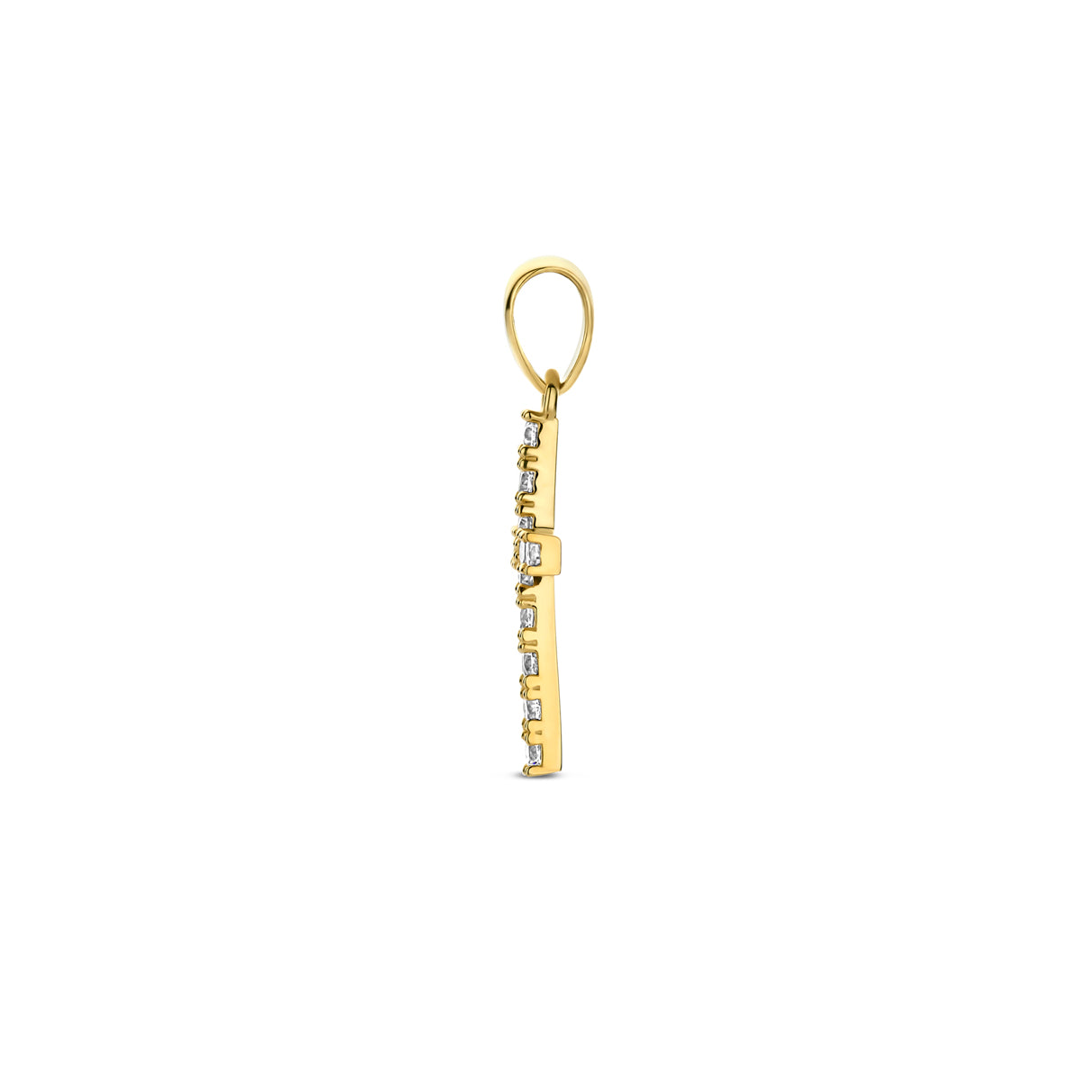 Anhänger Kreuz Zirkonia 13,5 mm 14K Gelbgold