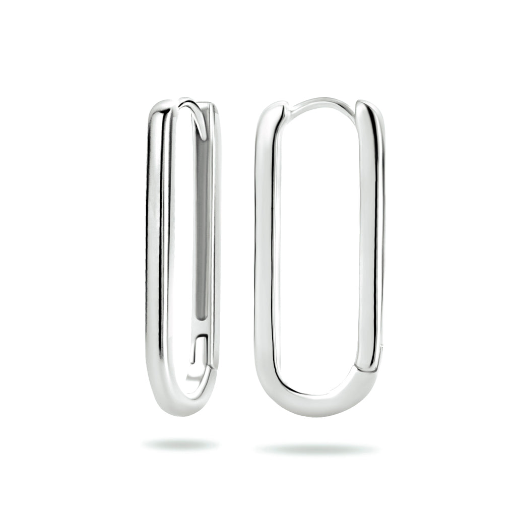 klapoorringen paperclip zilver gerhodineerd