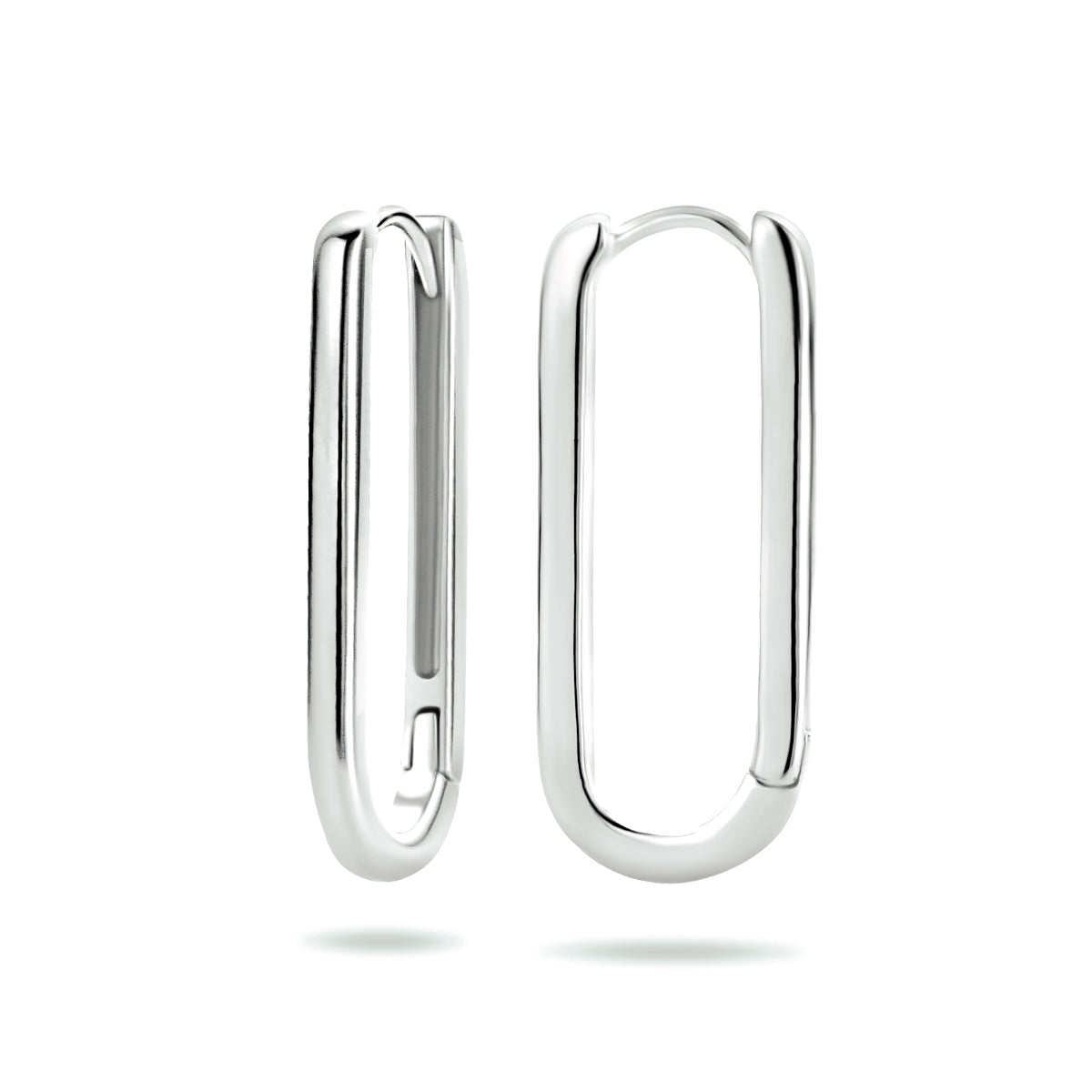 klapoorringen paperclip zilver gerhodineerd