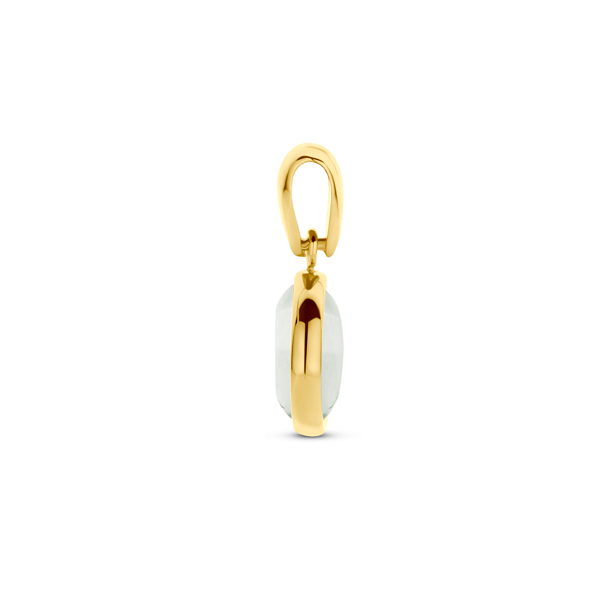 hanger groen amethist 14K geelgoud