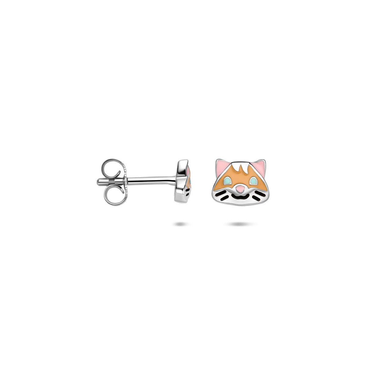 Ohrstecker Emaille Hamster 8 mm Silber rhodiniert