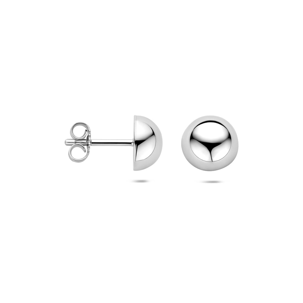 Ohrstecker Halbkugel Silber rhodiniert