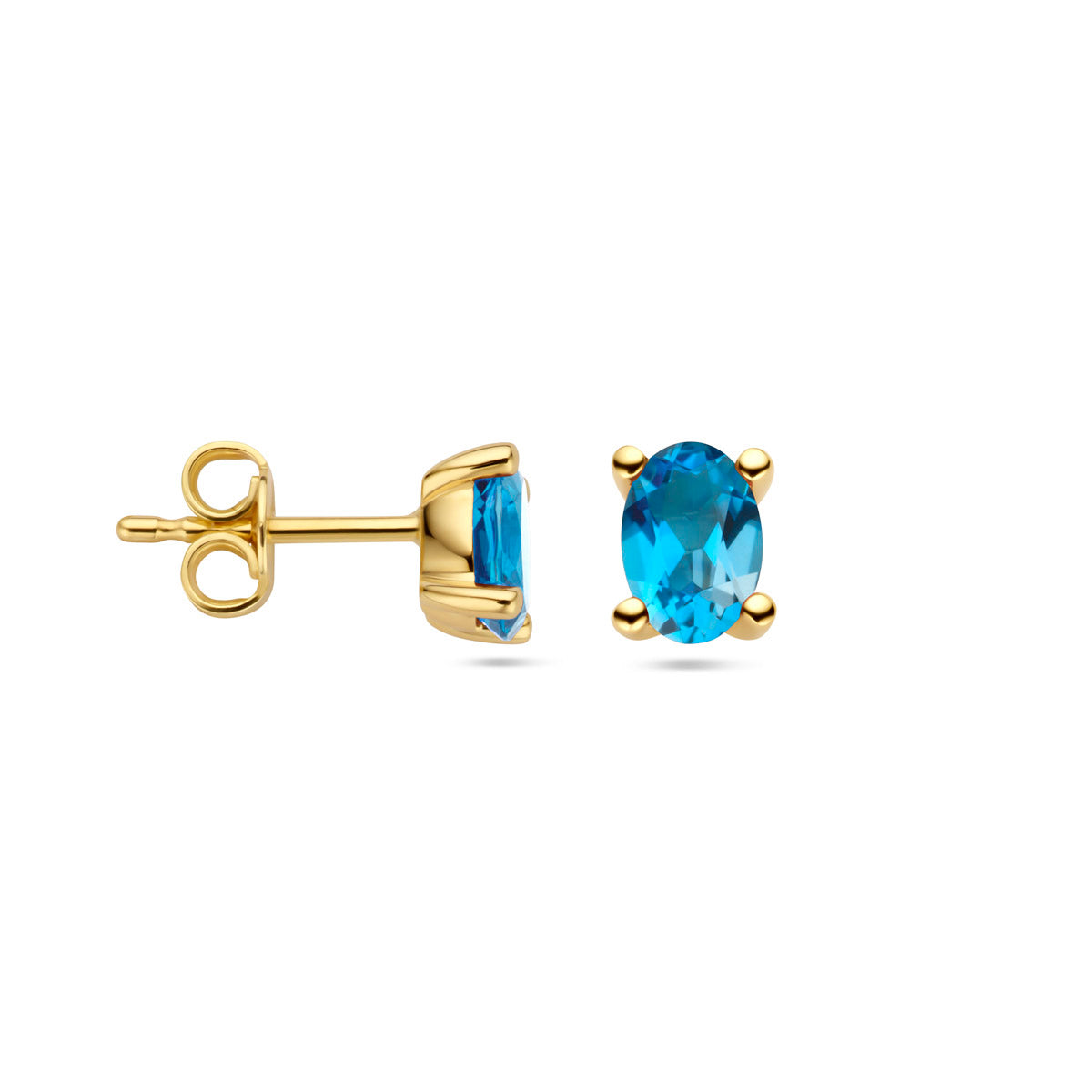 Ohrstecker London Blue Topas 14K Gelbgold