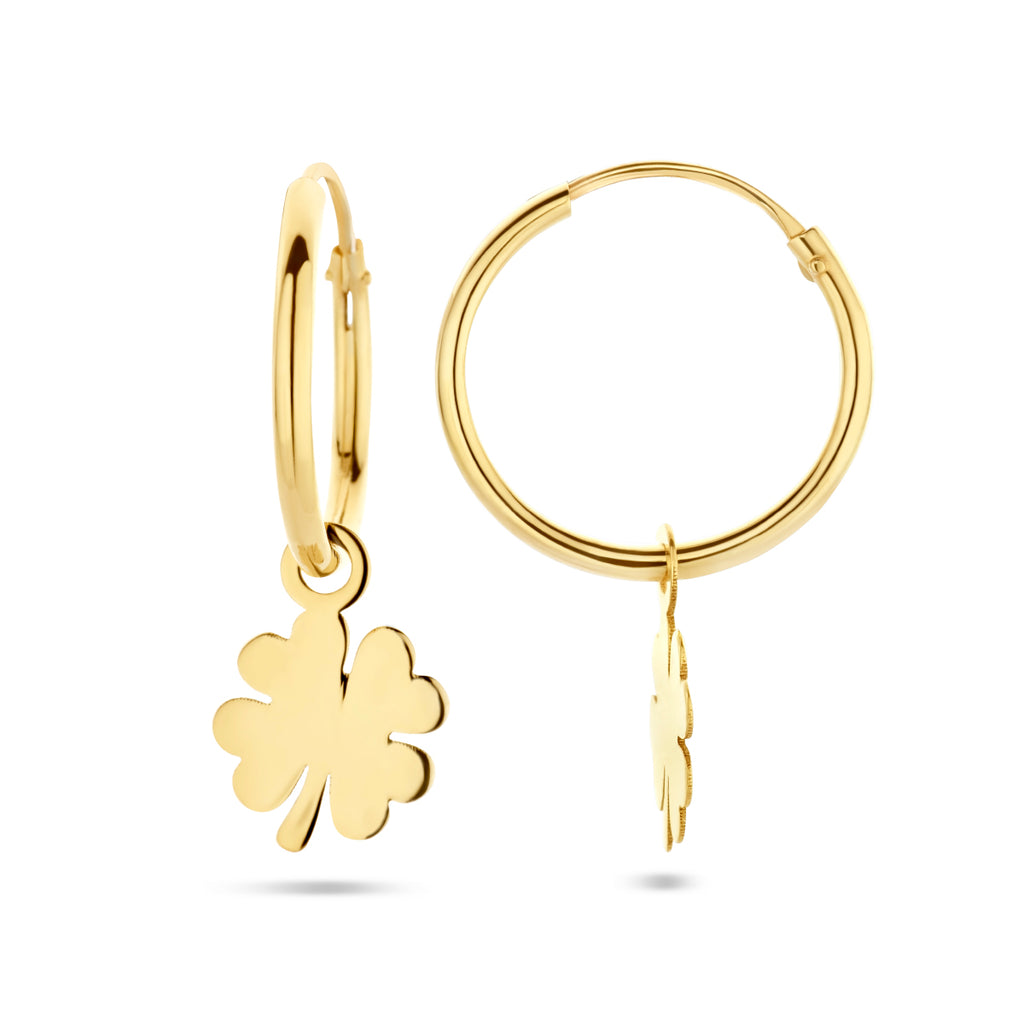 Ohrringe Kleeblatt 14K Gelbgold
