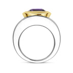 ring amethist 14K goud en zilver