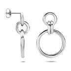 oorhangers 32 mm zilver gerhodineerd - rond