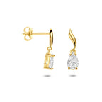 9k oorhangers zirkonia 15 mm 9K geel