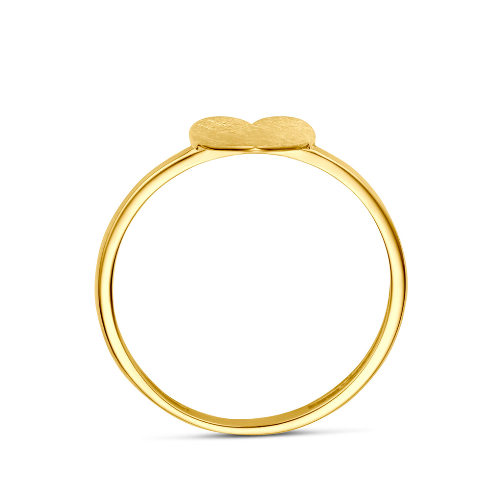 ring hartje poli/mat 14K geelgoud