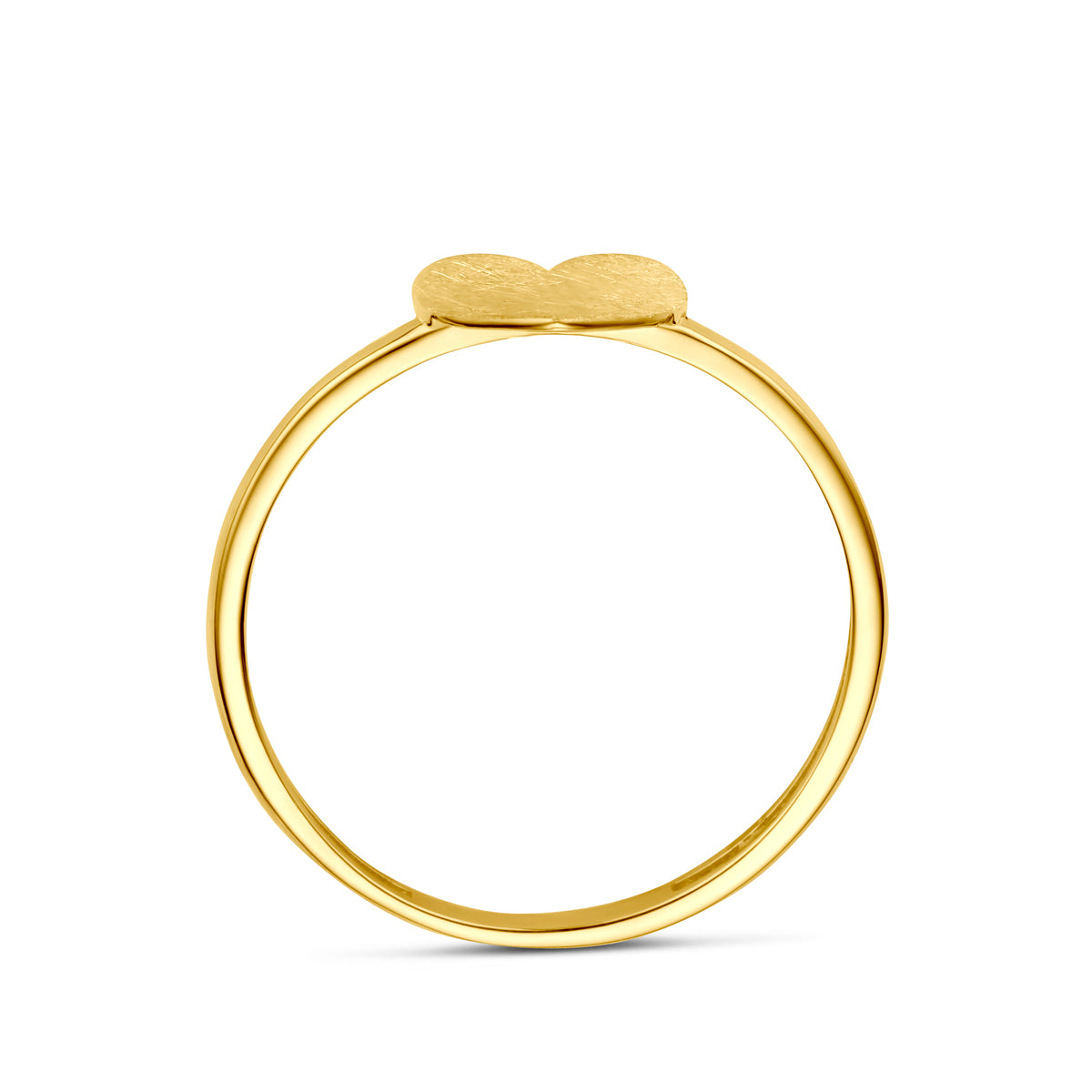 Ring Herzchen matt/poliert 14K Gelbgold
