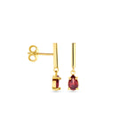 Ohrhänger Granat 19 mm 14K Gelbgold