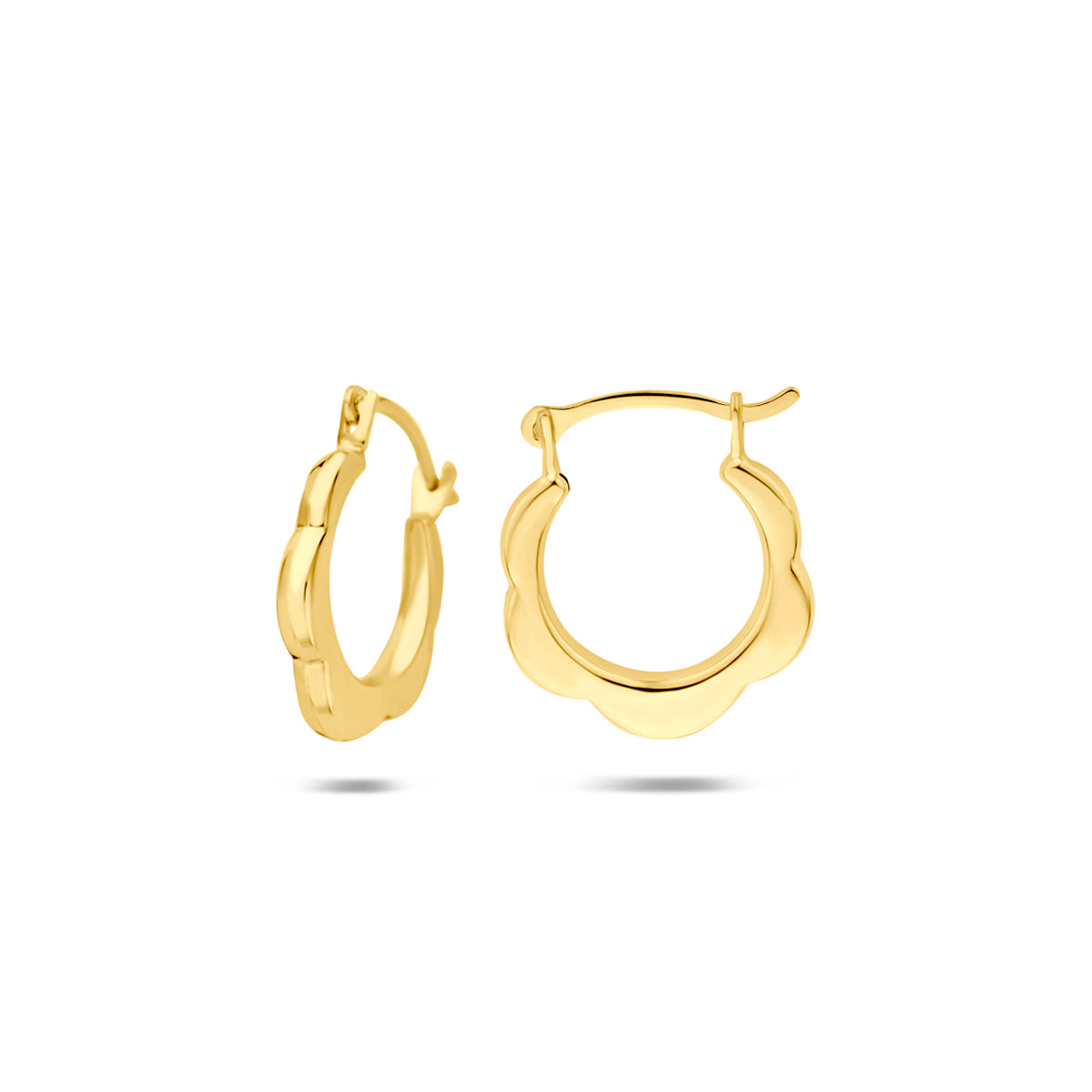 9k oorringen 14 mm 9K geel